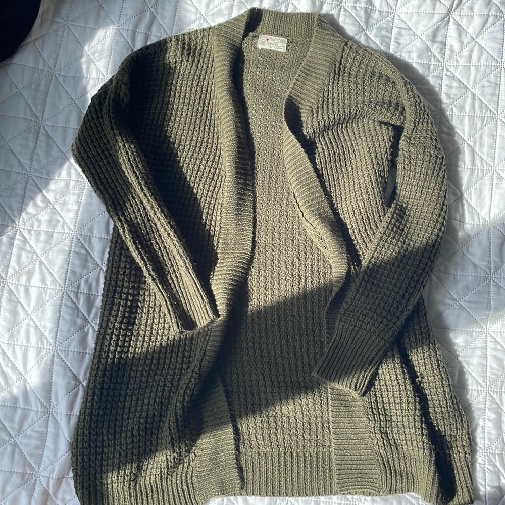 Womens Green Cardigan